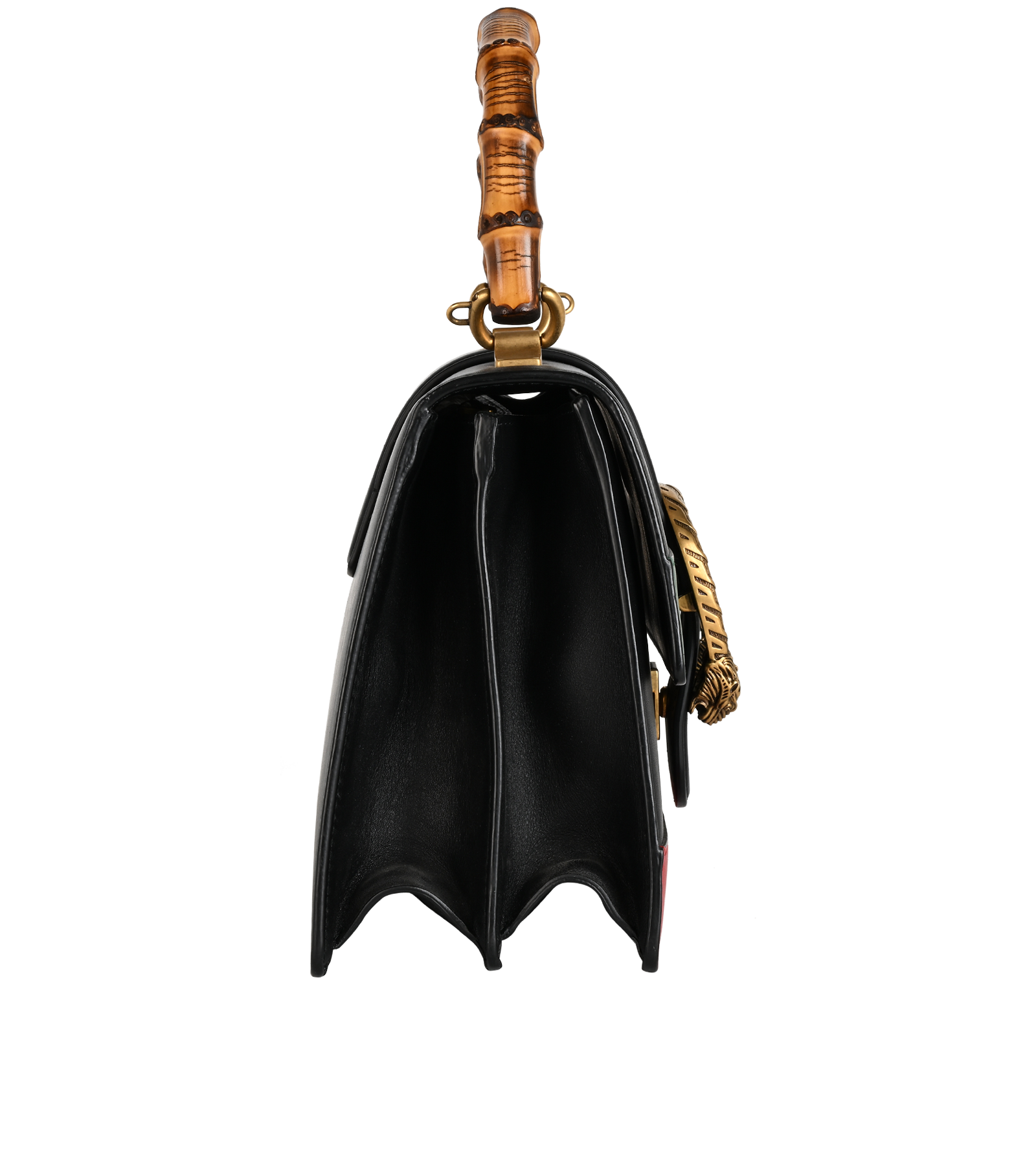 Bamboo Dionysus Top Handle, &pound;950, Handbags, Black/Green/Red, Leather, Side view